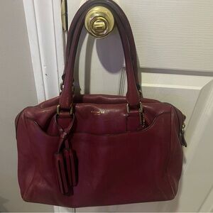 Coach Legacy Haley Oxblood Leather Satchel With Tassel
